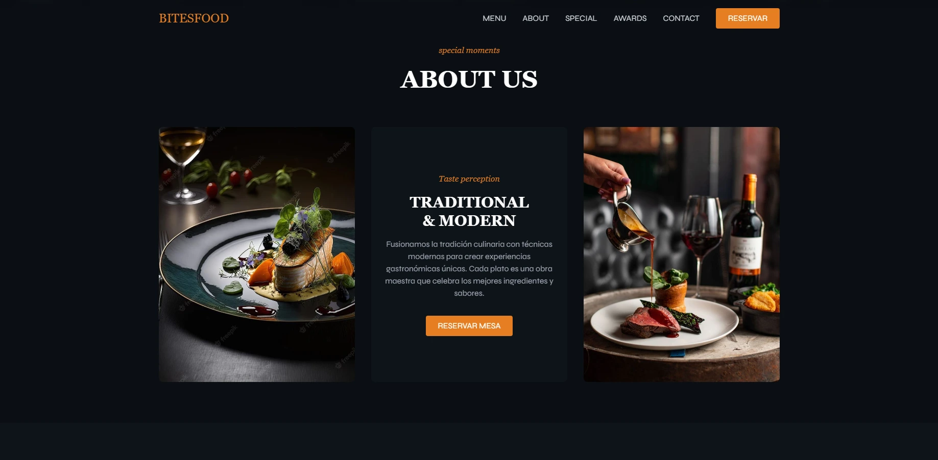 Demo de landing page Restaurante
