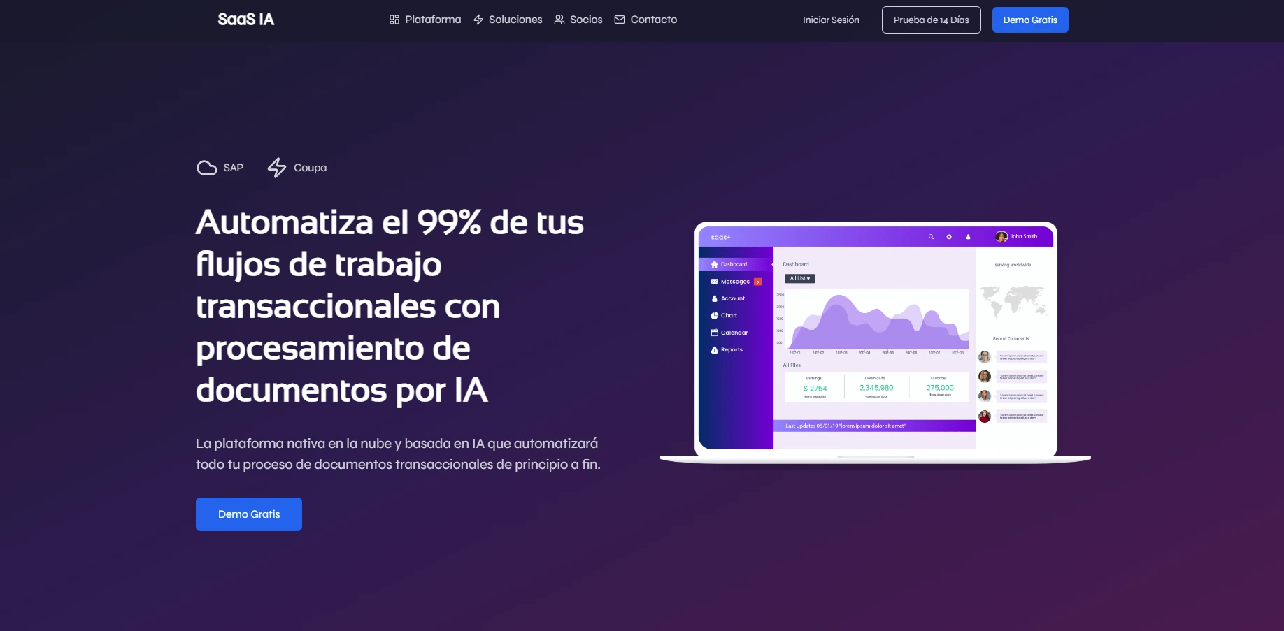 Demo de landing page SaaS 2